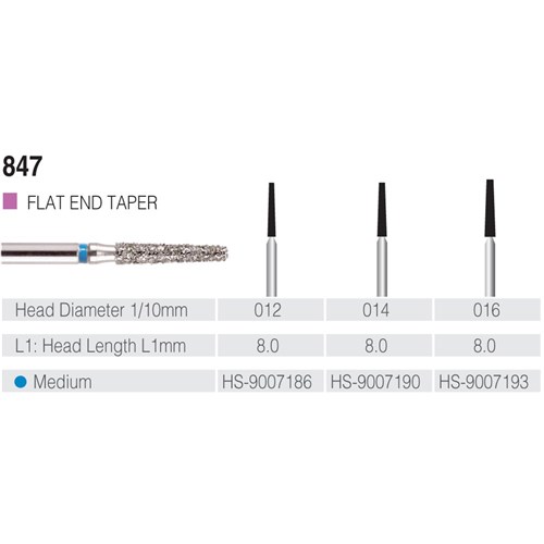 HENRY SCHEIN Maxima Diamond Bur FG 847014M Med-grit pkt 5