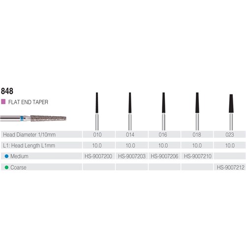 HENRY SCHEIN Maxima Diamond Bur FG 848018M Med-grit pkt 5