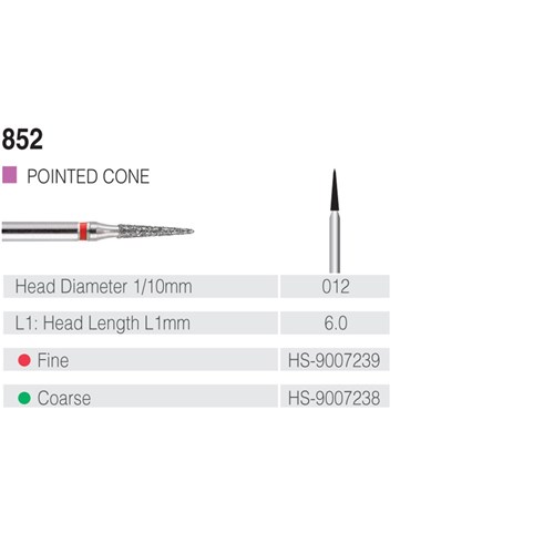 HENRY SCHEIN Maxima Diamond Bur FG 852012F Fine pkt 5