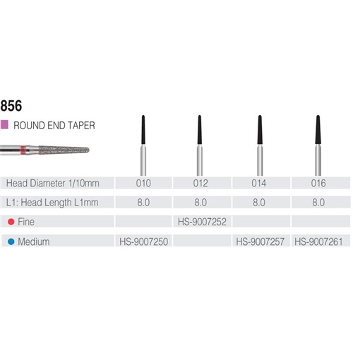 HENRY SCHEIN Maxima Diamond Bur FG 856010M Med-grit pkt 5