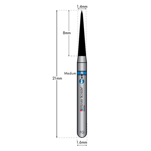 HENRY SCHEIN Maxima Diamond Bur FG 858014M Med-grit pkt 5