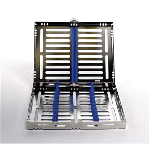 Henry Schein Stainless Steel 10 Instrument blue cassette