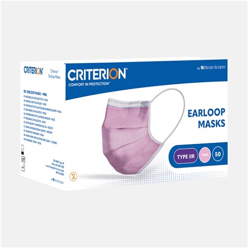 HS CRITERION Mask Pink Earloop Level 2 Box of 50