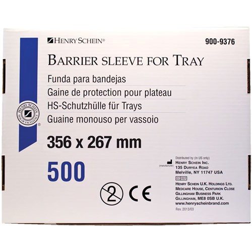 Barrier Sleeve HENRY SCHEIN Tray Covers 36 x 27cm Box 500