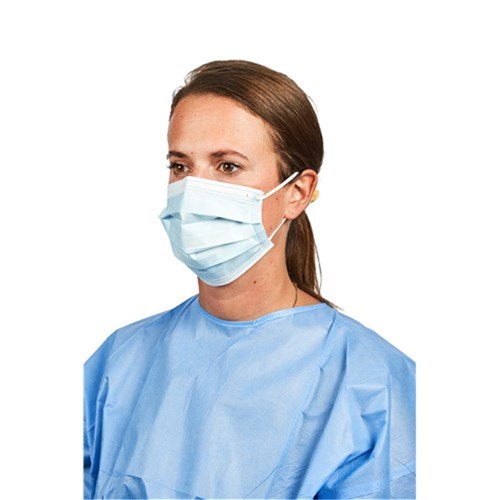 Henry Schein Level 2 Mask Earloop Blue Box 50