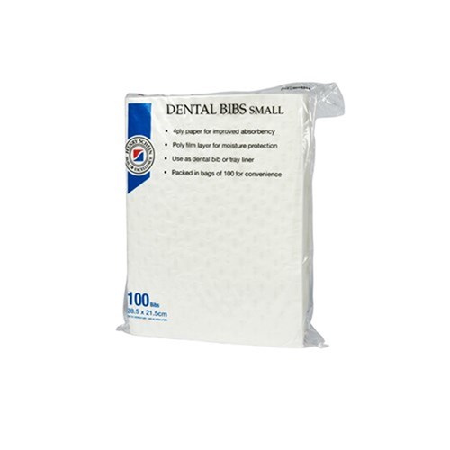 HS Dental Bibs Small 4ply paper 28.5 x 21.5cm CTN of 800