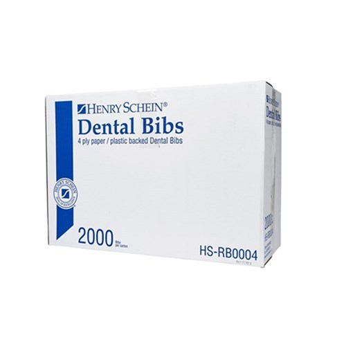 Henry Schein Dental Bib 4Ply Paper Plastic Backed box 2000