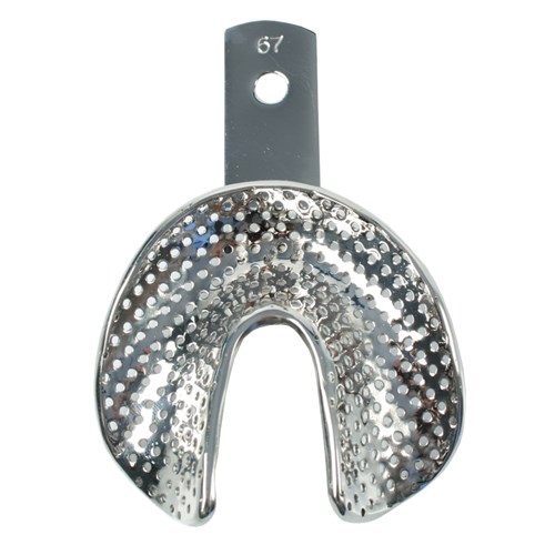 Impression Tray Metal Lower Perforated Edentulous 67 Med