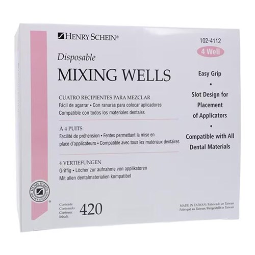 Henry Schein Disposable Mixing Wells 4 Well box 420