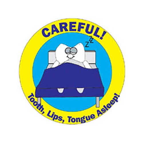 Childrens Stickers Careful Tooth in Bed Roll 100
