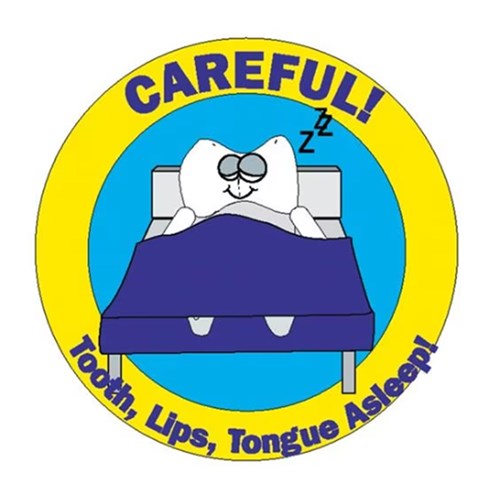 Childrens Stickers Careful Tooth in Bed Roll 100