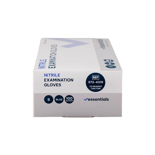 Essentials Nitrile Gloves Blue Powder Free S Carton 10 x 100
