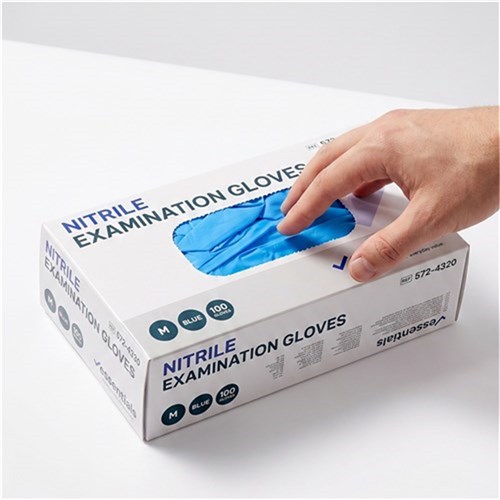 Essentials Nitrile Gloves Blue Powder Free M Carton 10 x 100