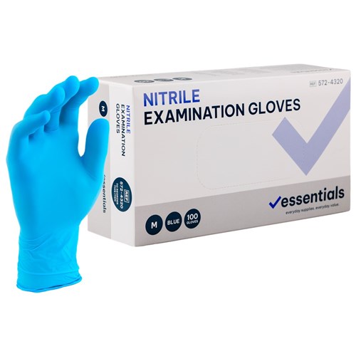 Essentials Nitrile Gloves Blue Powder Free M Carton 10 x 100