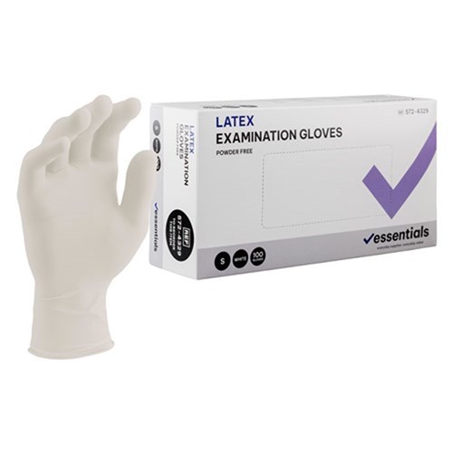 Essentials Latex Exam Gloves Powder Free S Carton 10 x 100