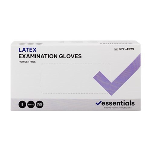 Essentials Latex Exam Gloves Powder Free S Carton 10 x 100