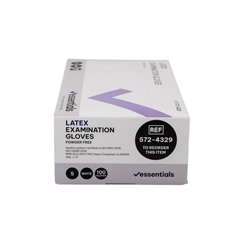 Essentials Latex Exam Gloves Powder Free S Carton 10 x 100