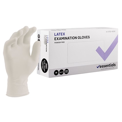 Essentials Latex Exam Gloves Powder Free M Carton 10 x 100