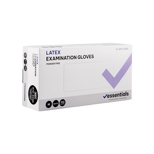 Essentials Latex Exam Gloves Powder Free M Carton 10 x 100
