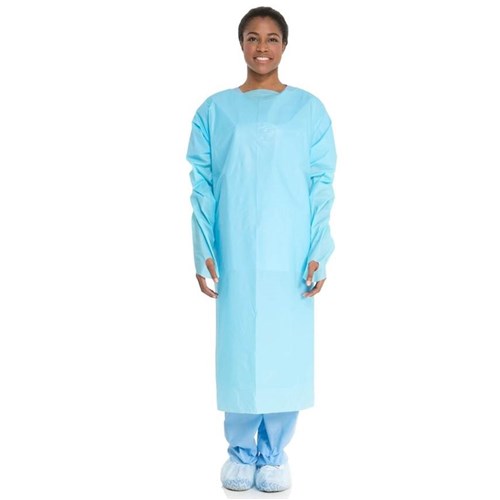 Thumbs Up Impervious Gown Regular Blue box 15