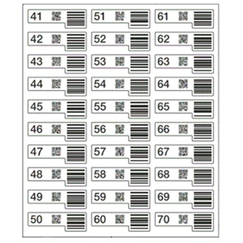 Label Set Barcode 3 - 41-70 DWX-53DC