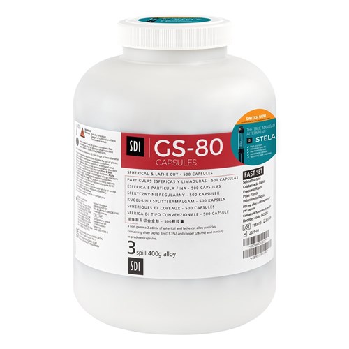GS-80 Amalgam Capsules 3-Spill Regular Set 500 Tub