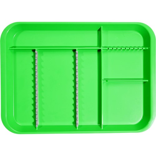 B Lock Tray Divided Neon Green