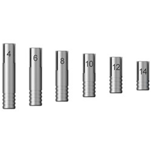 Narrow ridge drill stops 4, 6, 8, 10, 12, 14mm