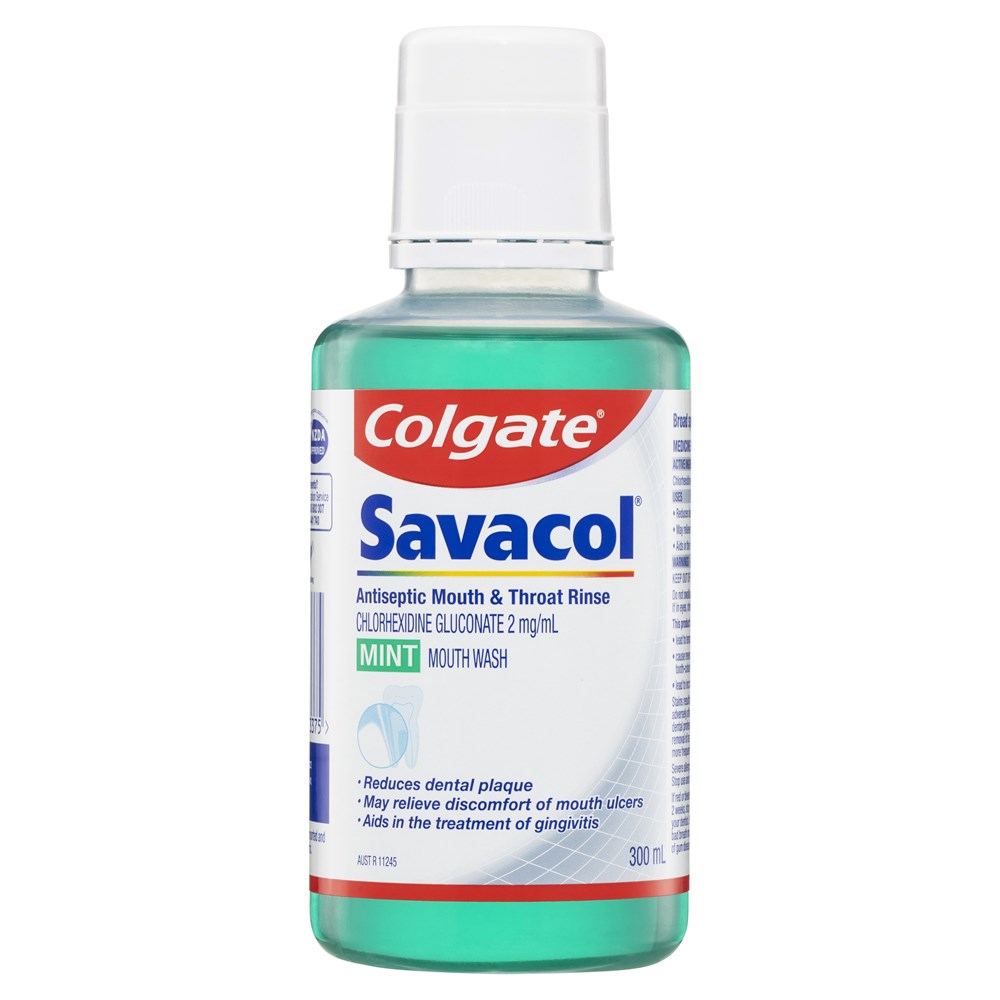 CG1224451 Savacol Chlorhexidine Mouthrinse Green 300ml pkt 4 Henry