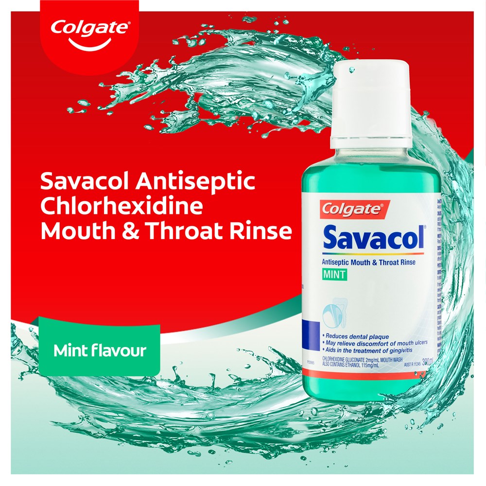 CG1224451 Savacol Chlorhexidine Mouthrinse Green 300ml pkt 4 Henry